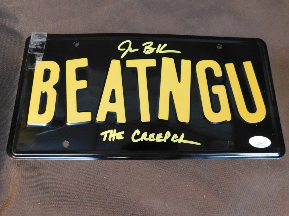Beatngu Jeepers Creepers License Plate Signed by Jonathan Breck