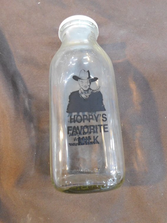 "Hoppy's Favorite Milk" Milk Bottle with Lid 7"T