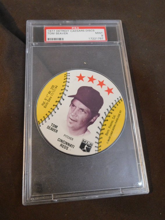 1977 Detroit Caesars Disc, Tom Seaver Card Mint-9