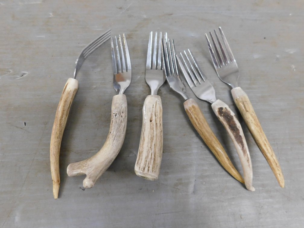 Six Deer Antler Forks