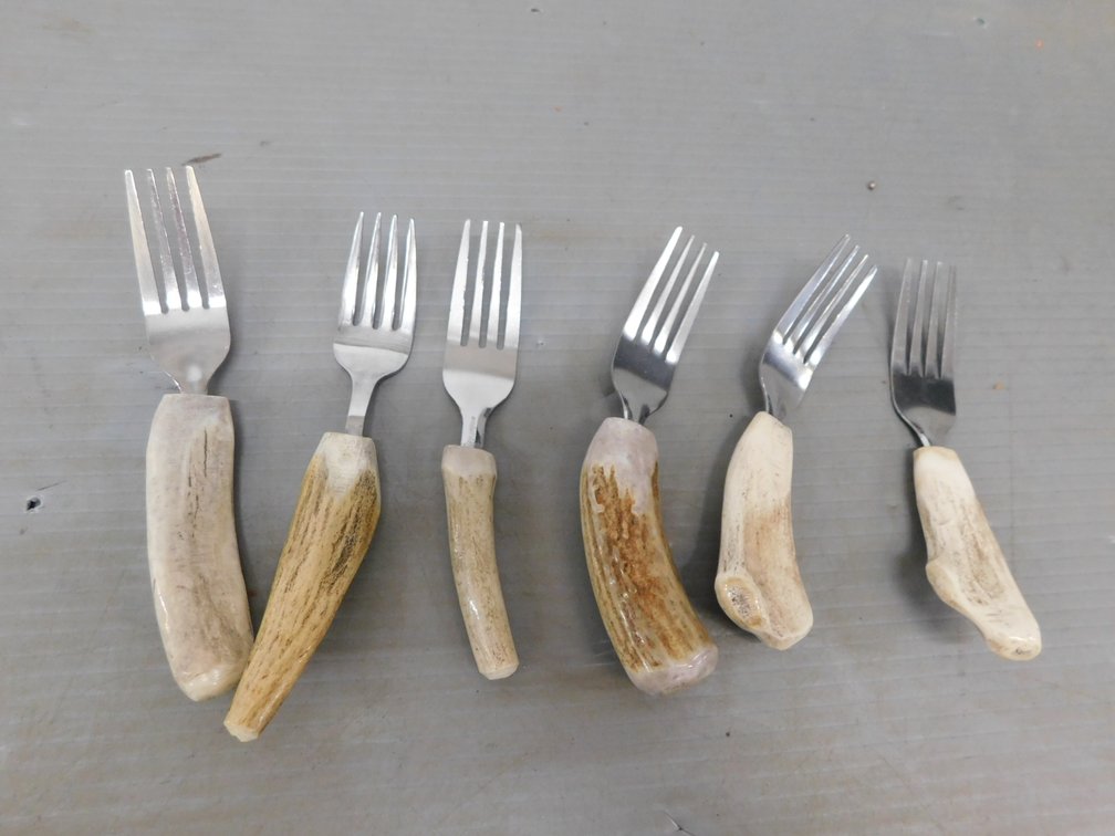 Six Deer Antler Forks
