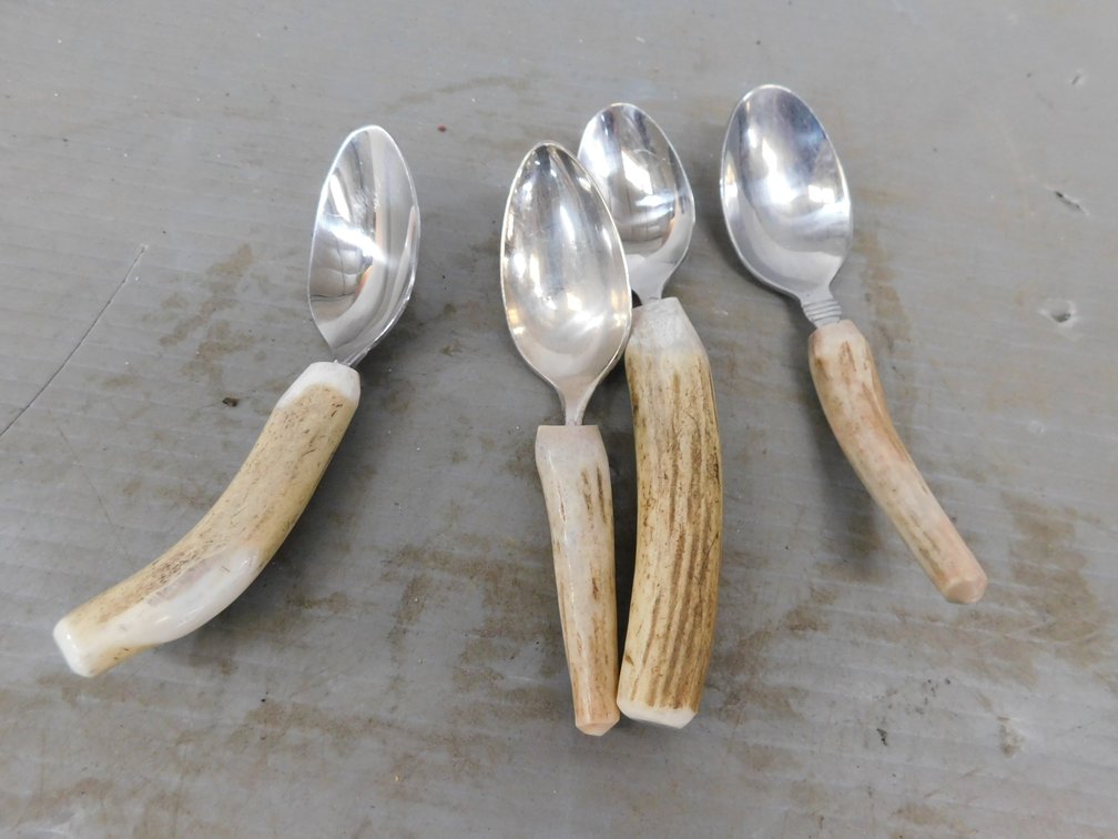 Four Deer Antler Spoons