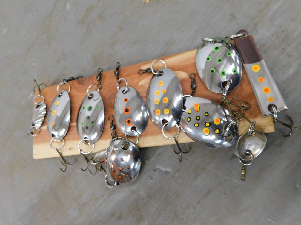 Nine Hand Painted Spoon Fishing Lures