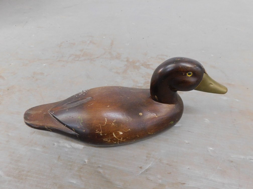 Wood Duck Decoy With Brass Bill 12" Long