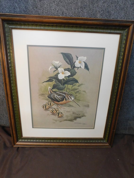 Framed Don Eckleberry Print, Signed 25" x 29"
