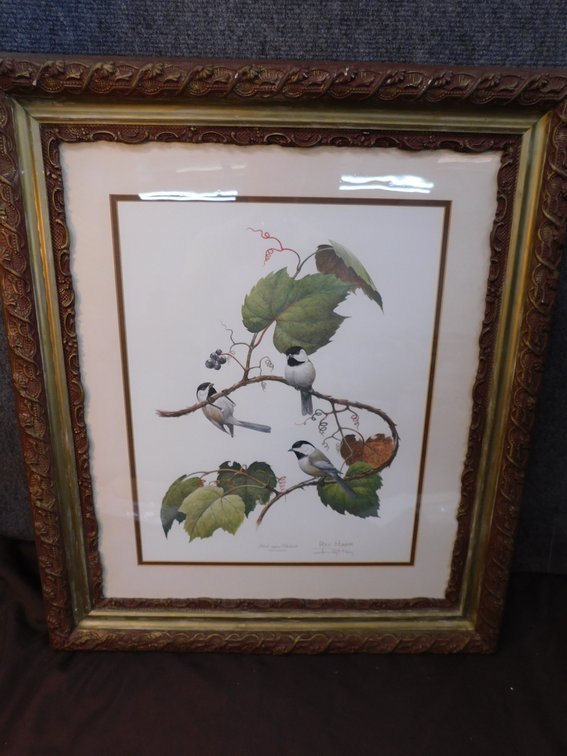 Framed Black-Capped Chickadee Print By Ray Harm 25 1/2" X 29"