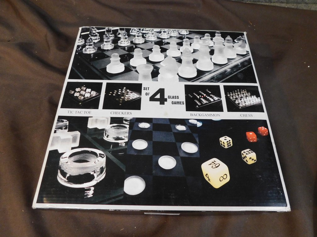 Set of Four Glass Games