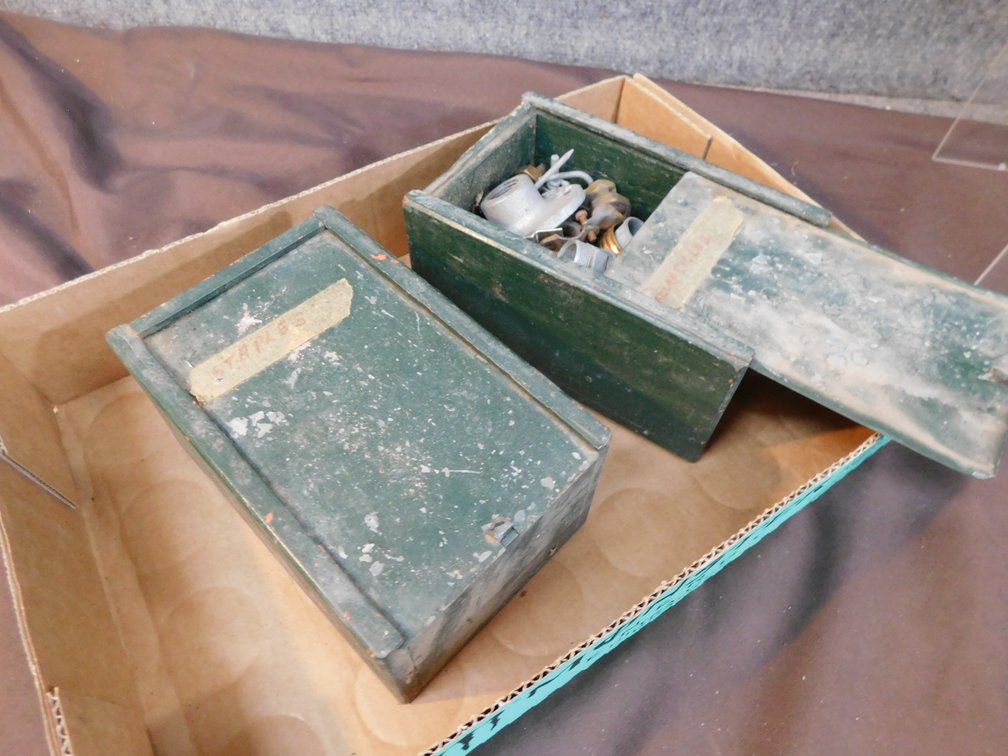 Two Metal Boxes with Contents 7 1/2" x 4 1/2" x 3 1/2"