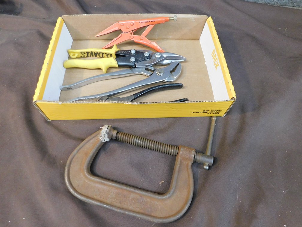 Cincinnati Tool Co. 4" C-Clamp, Tin Snips, Adjustable Pliers