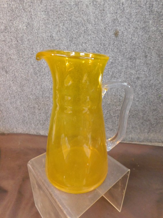 Art Glass Pitcher 8 1/2" T