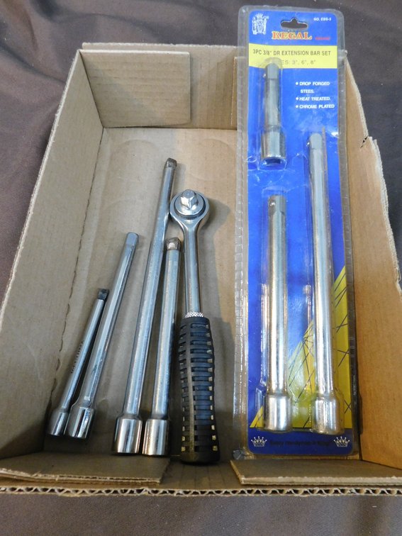 Ratchet, 3 PC 3/8" Drive Extension Bar Set etc.