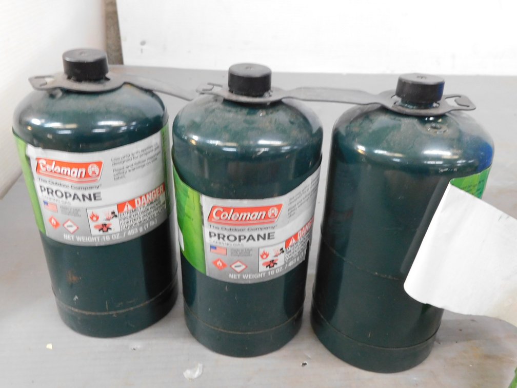 Three Propane Camping Gas Canisters