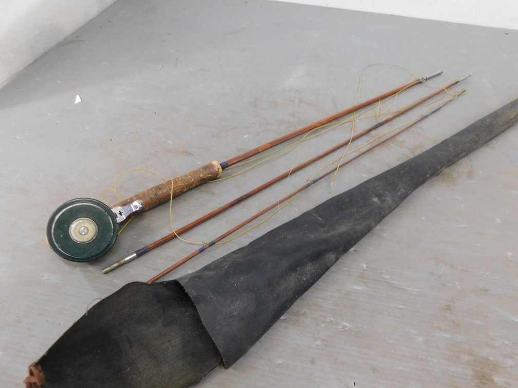 Vintage South Bend Bamboo Fly fishing Rod with Shakespeare Reel Model E8 No. 1822