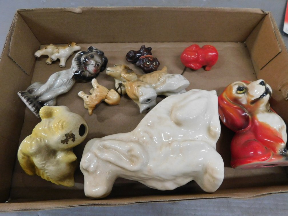Assorted Vintage Figurines, Dog Planter