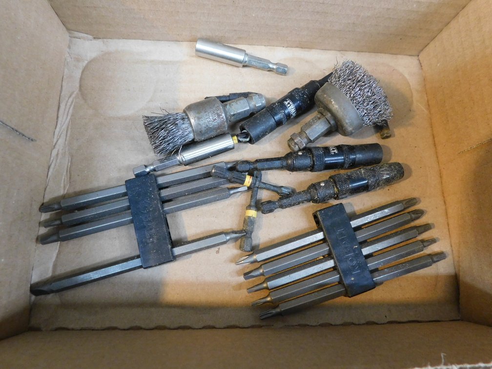Wire Brush Heads, Kobalt Screwdriver Bits etc.