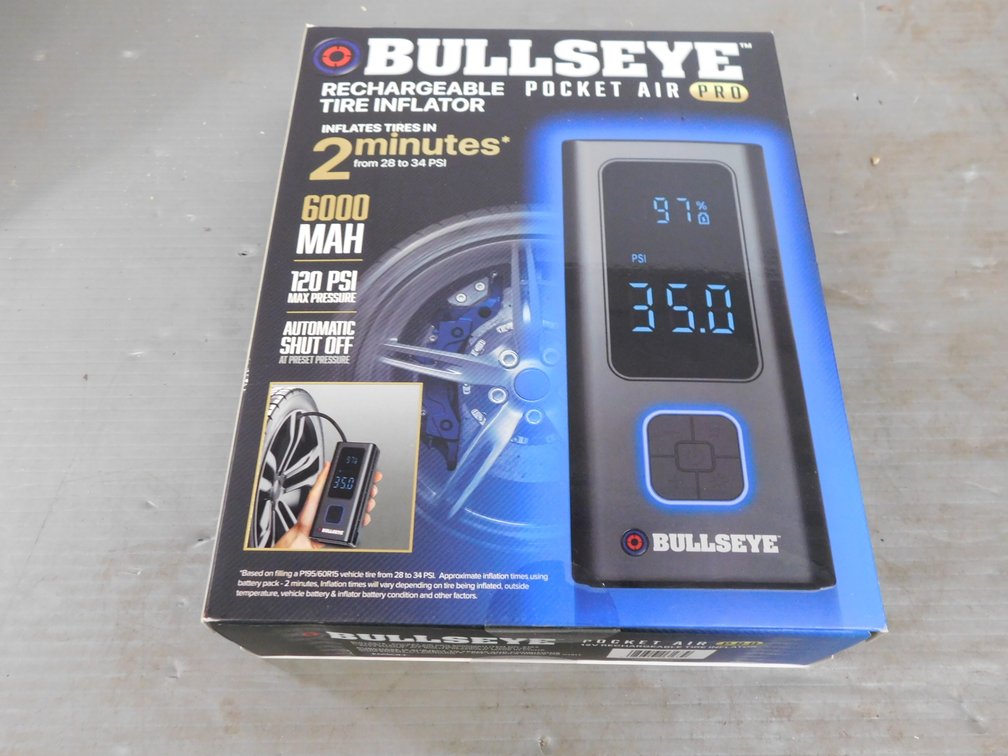 Bullseye Rechargeable Tire Inflator, New