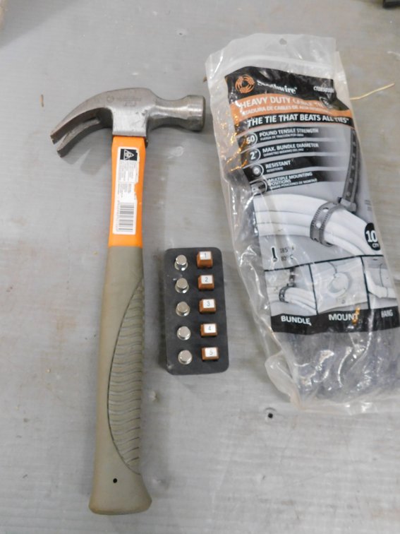 Cable Ties, HDX 6OZ Claw Hammer etc.