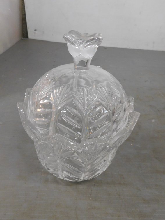 Cut Glass Candy Dish 6" x 8" T