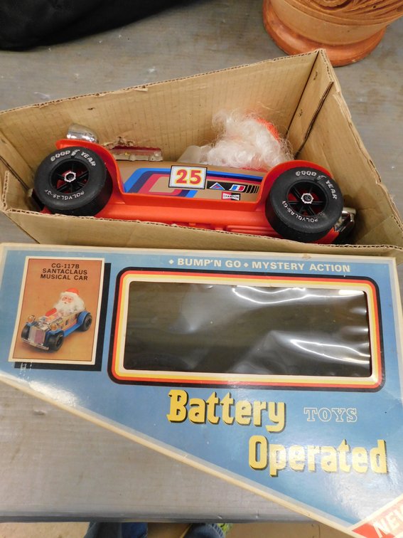 Vintage Bump N Go Battery Action Santa Car
