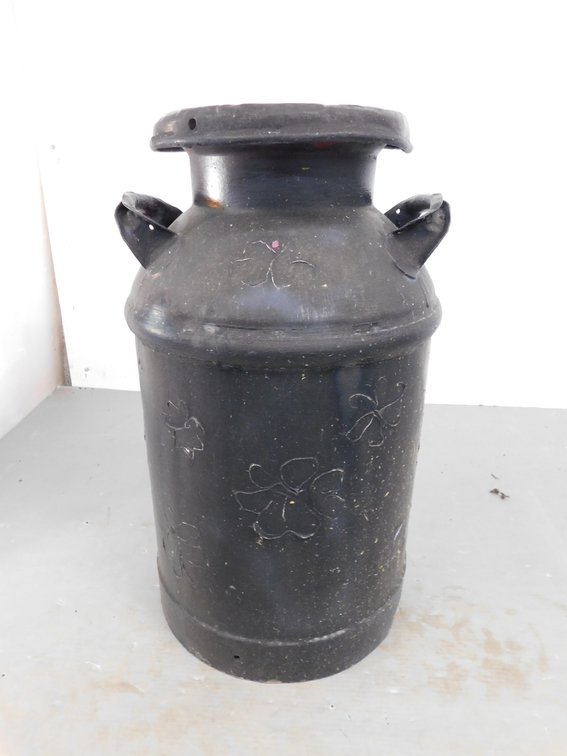 Antique 24" T Milk Can with Lid
