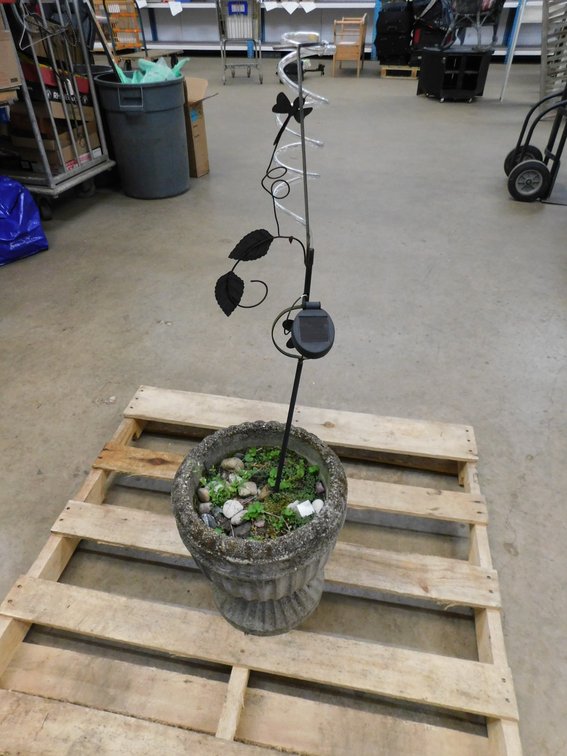 Concrete Planter with Solar Light