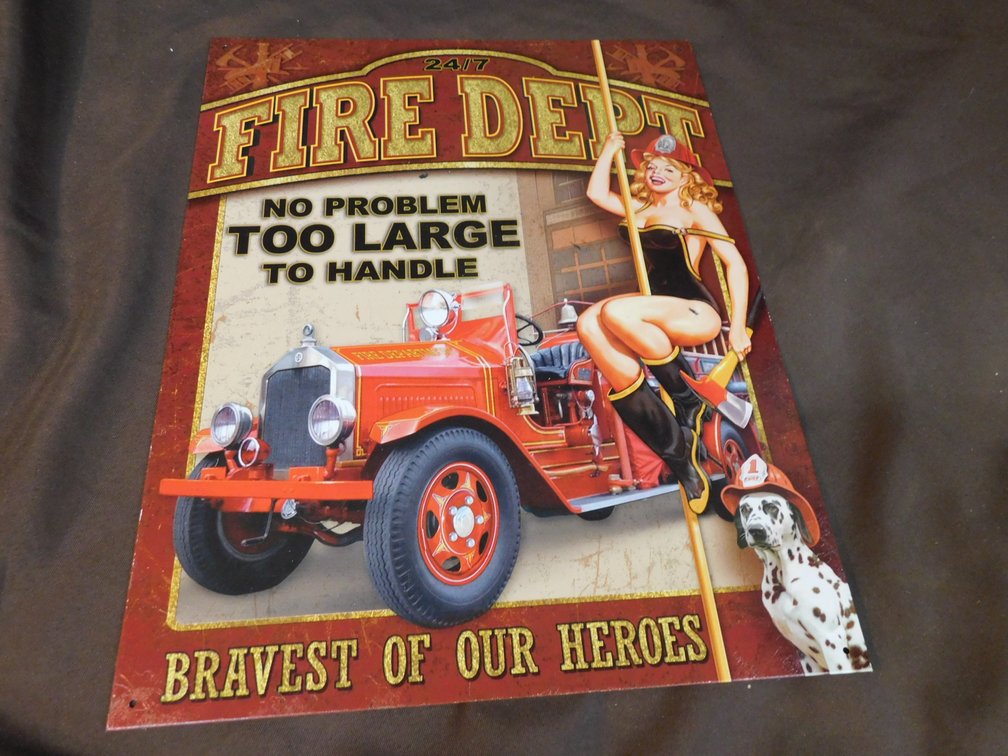 Fire Dept Metal Sign 12 1/2" x 16"