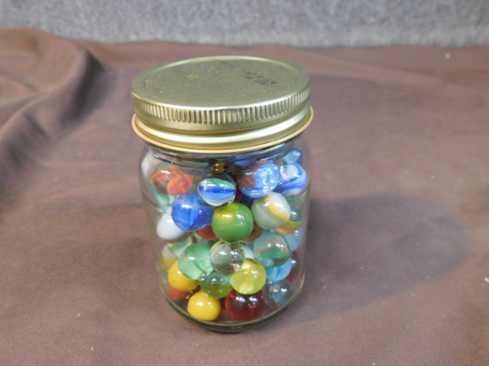 Pint Canning Jar with Marbles