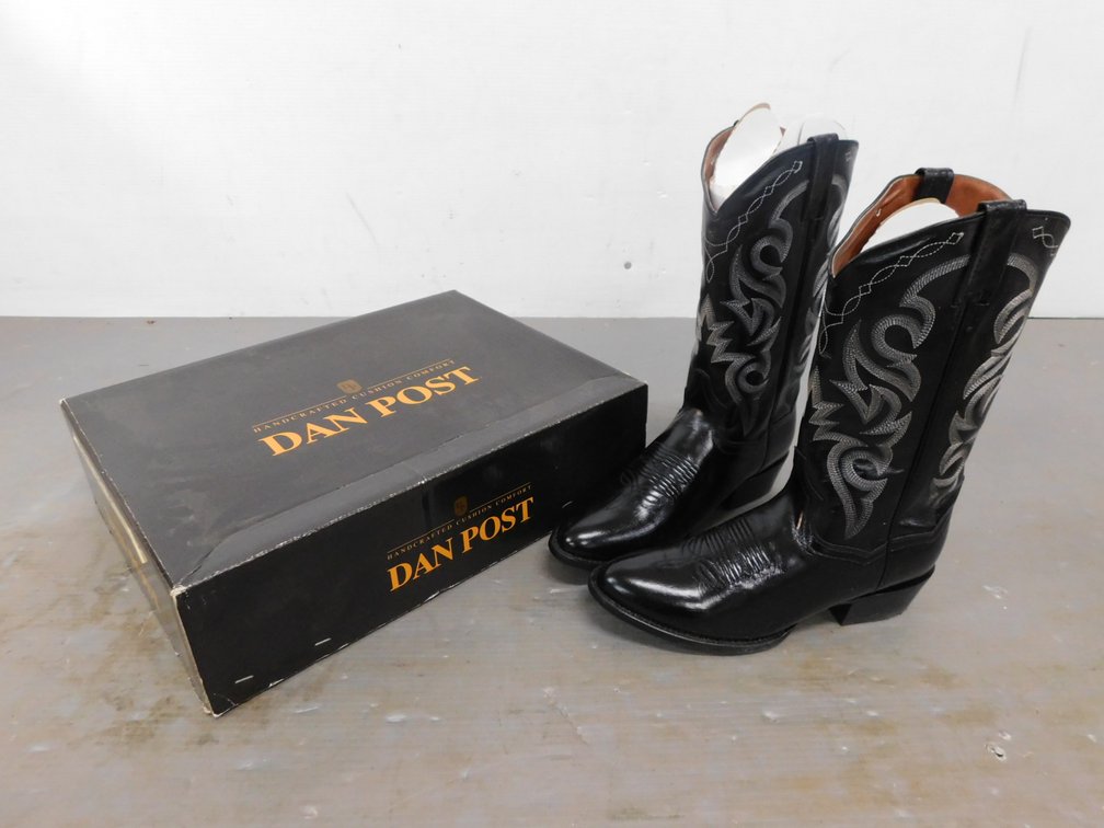 Dan Post Men's Black Mignon Corona Cowboy Boots Size 13, New