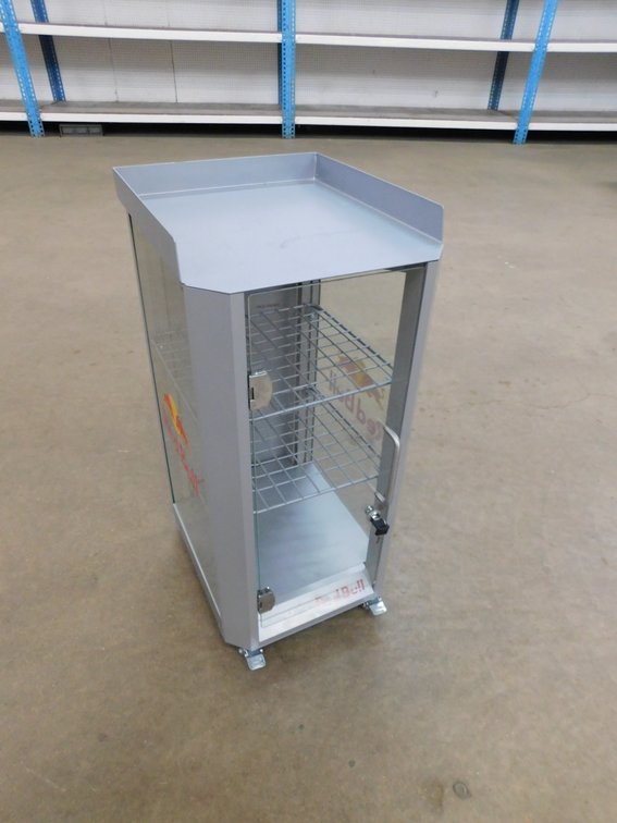 Red Bull Rolling Display Unit with Key, 31" T x 13 1/2" W