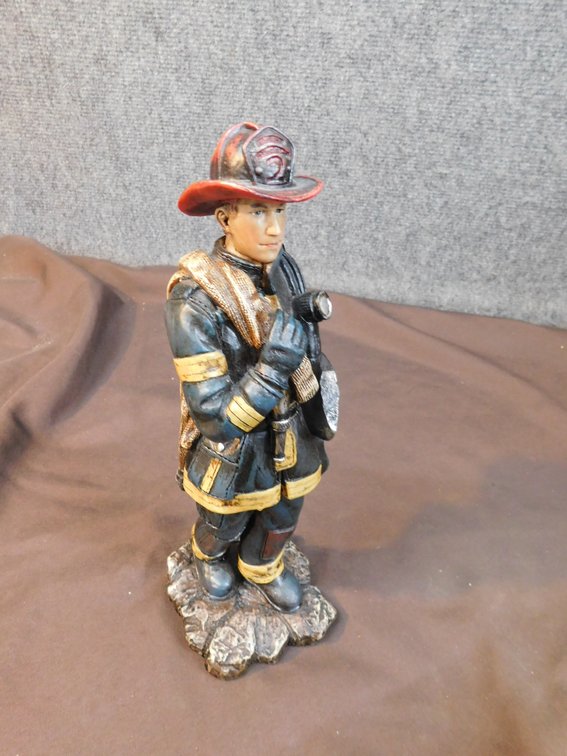 Fireman Resin Statue 10 1/2" T