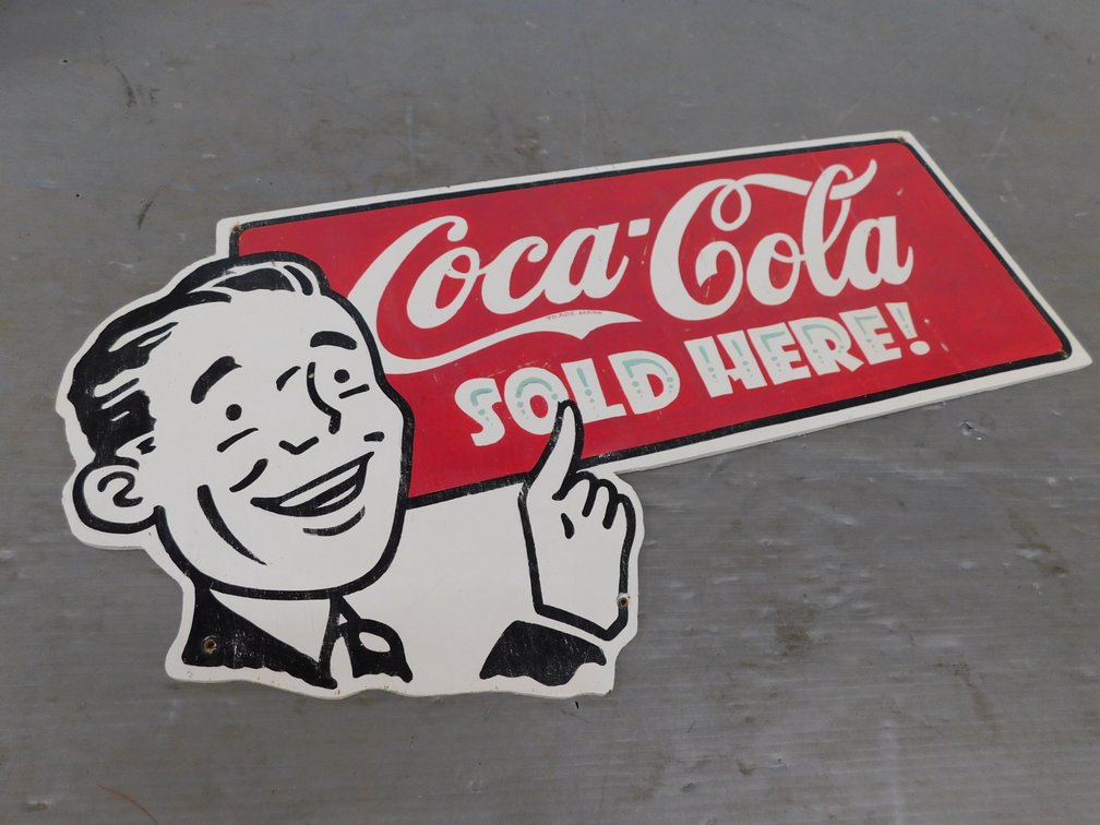 Plywood Coca-Cola Sign 30 1/2" x 17"