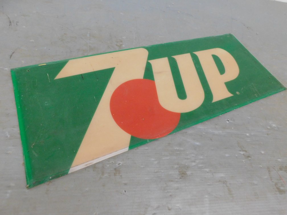 Vintage 7-Up Advertising Sign 13 1/4" x 34 1/2"