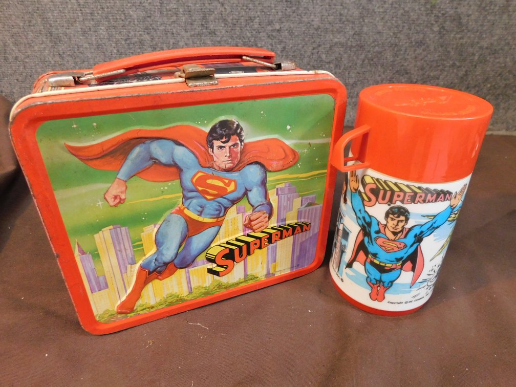 1978 Superman Metal Lunch Box with Thermos