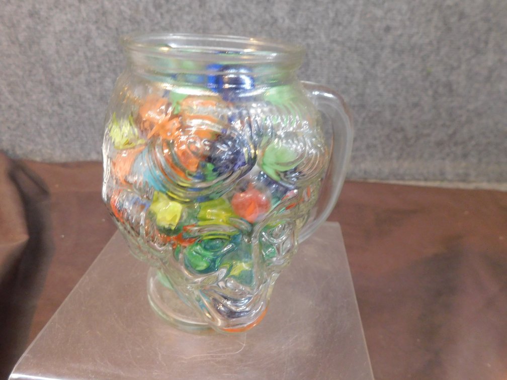 Ronald McDonald Glass Mug Filled with Marbles