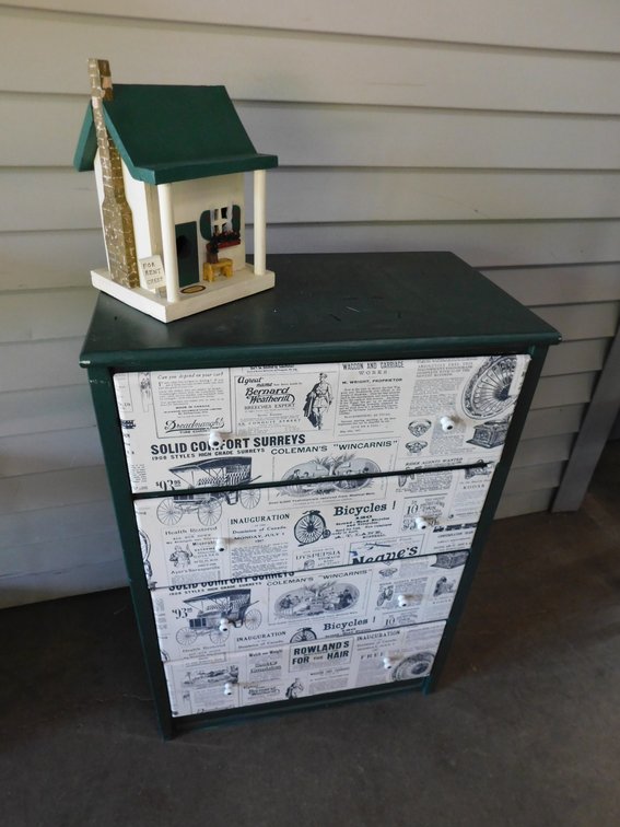 Small Four Drawer Chest with Attached Bird House