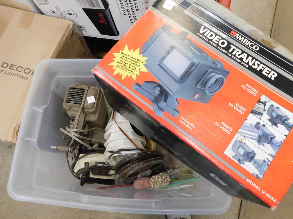 Video Transfer, Iron, Coffee Cup, Lamp Shades, Holiday 8MM in Clear Tote, etc.