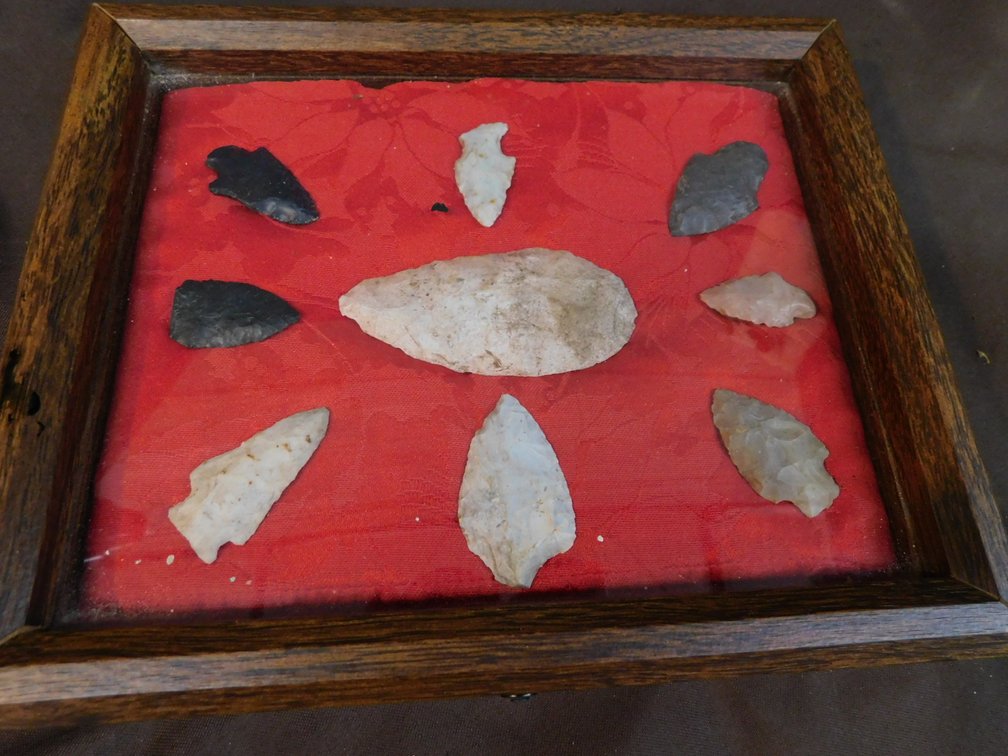 Display Box with Assorted Arrowheads 9" x 11" x 2", Please Preview