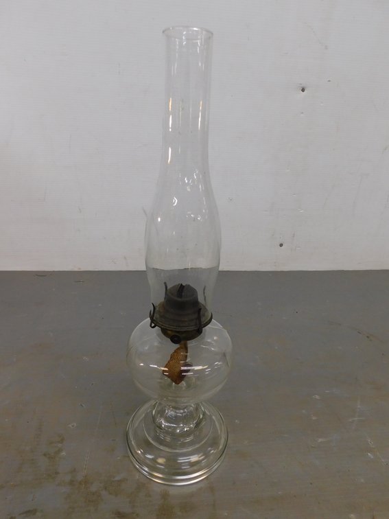 Vintage Glass Oil Lamp 20 1/2" T