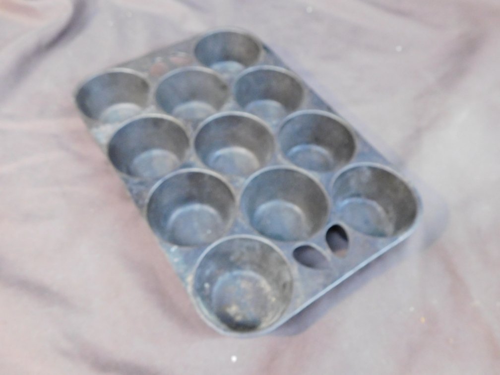 Vintage Cast Iron Muffin Pan, Believed to Be Unmarked Wagner