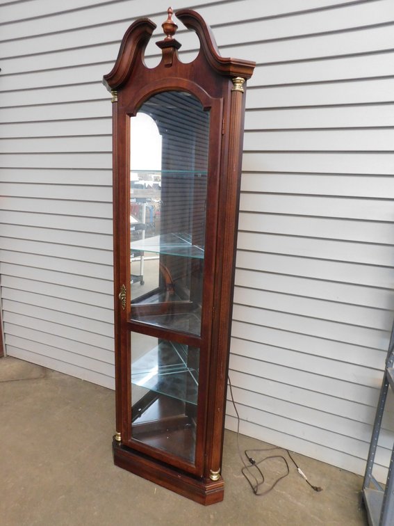 Lighted Corner Curio Cabinet 23" x 16" x 82" T