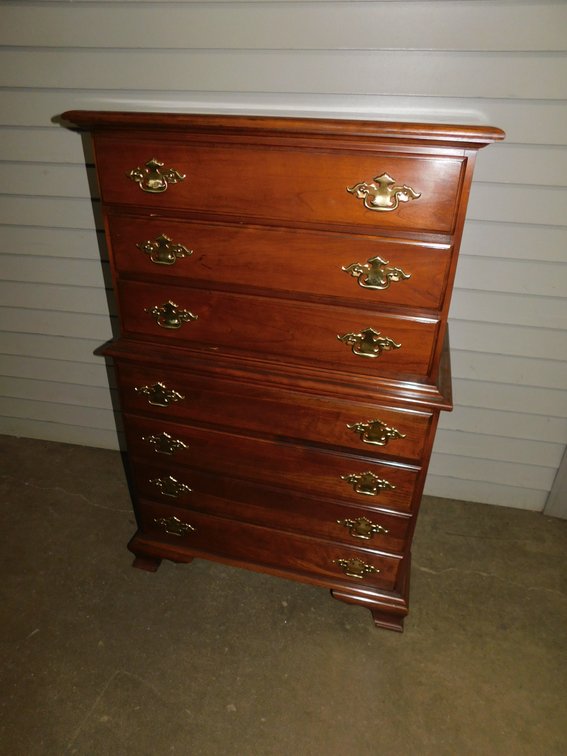 Five Drawer Cherry House High Boy 32" x 18" x 50"
