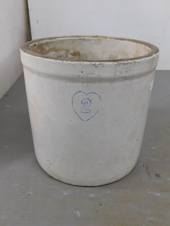 Vintage #2 in Heart Stone Crock 9" x 9"