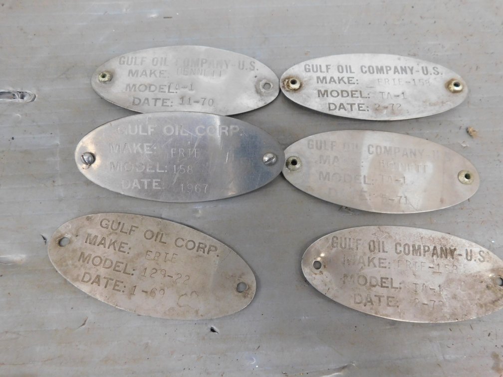 Vintage Gulf Oil Company U.S. Identification Tags 3 1/4" L