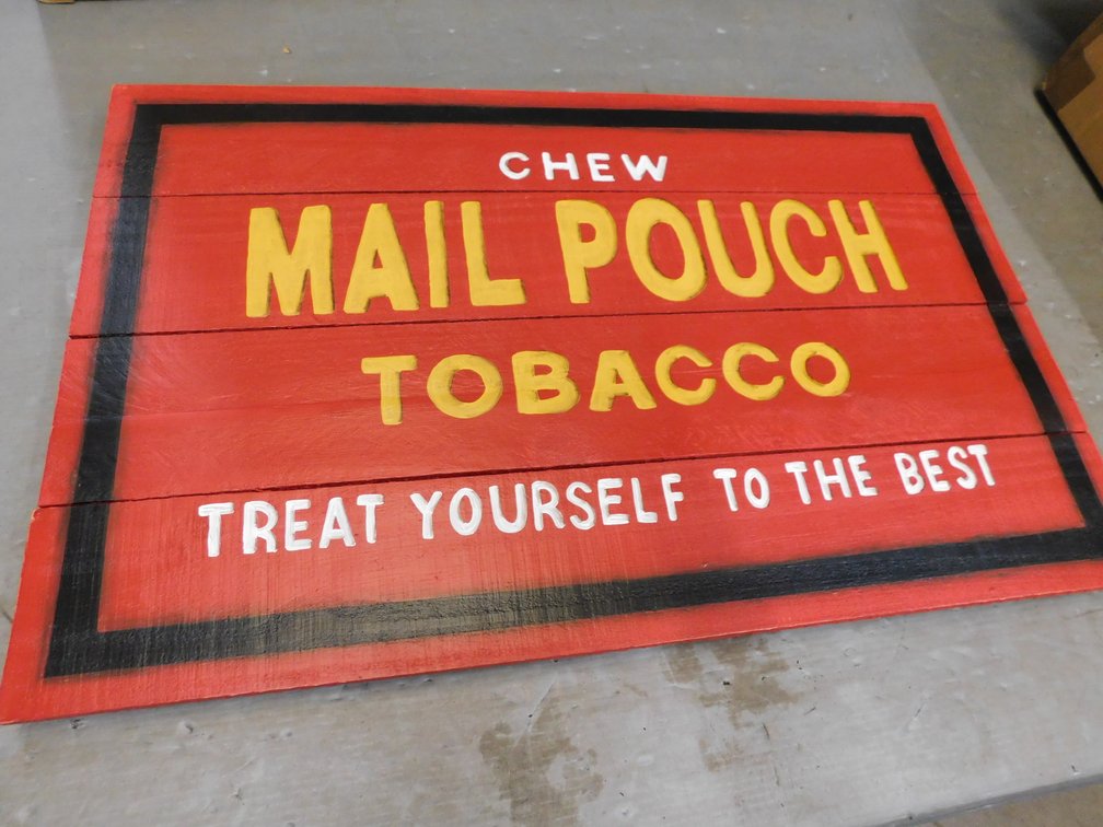 Chew Mail Pouch Wood Sign 22 1/2" x 35 1/2"