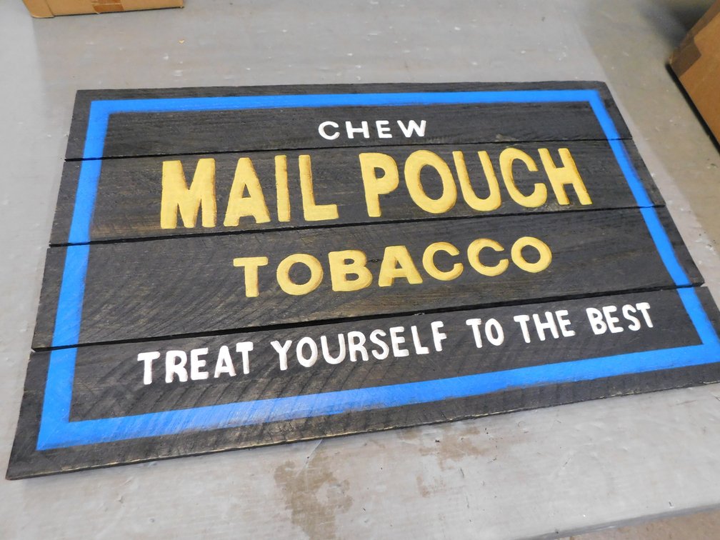 Chew Mail Pouch Wood Sign 22 1/2" x 35 1/2"