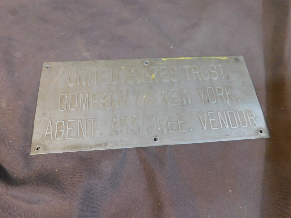 United States Trust Company of New York Metal Plaque 5" x 12"