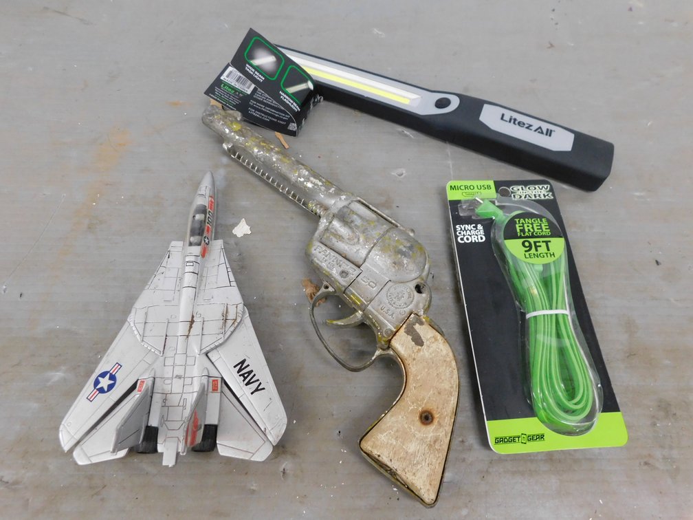 Litez Cob Wand, Charging Cord, Toy Jet, Toy Gun