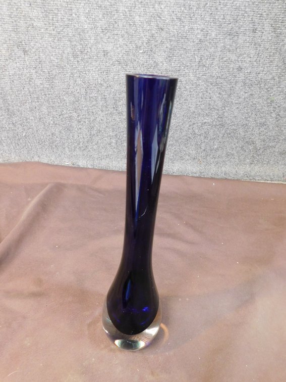 Royal Blue Glass Vase 11"T