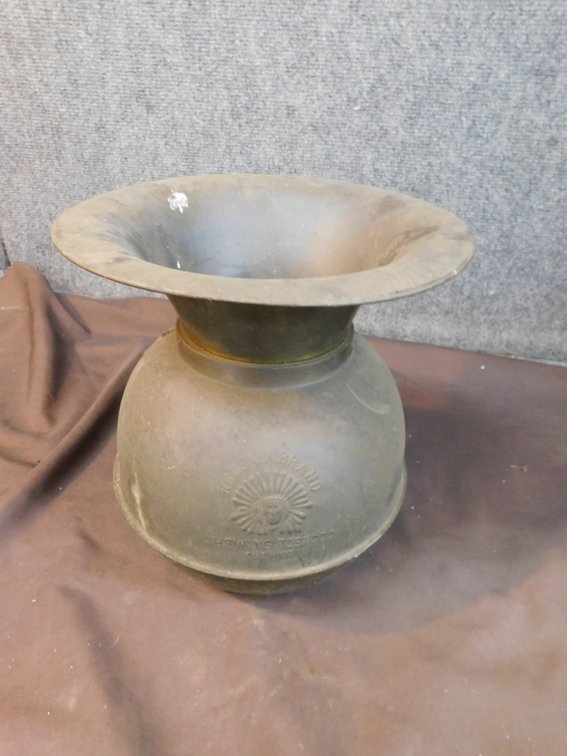 Vintage Redskin Chewing Tobacco Brass Spittoon
