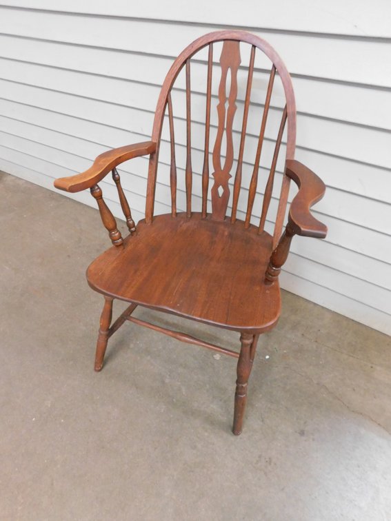 Windsor Style Poplar Armed Chair